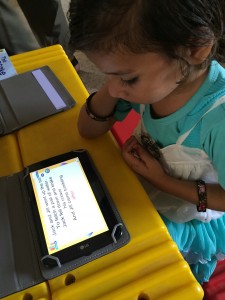 girtl with iPad